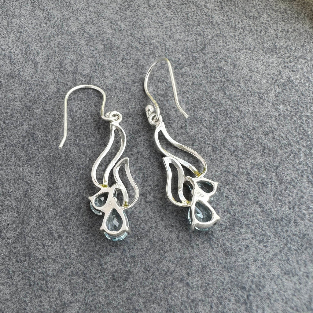 Blue Topaz Filigree Drops