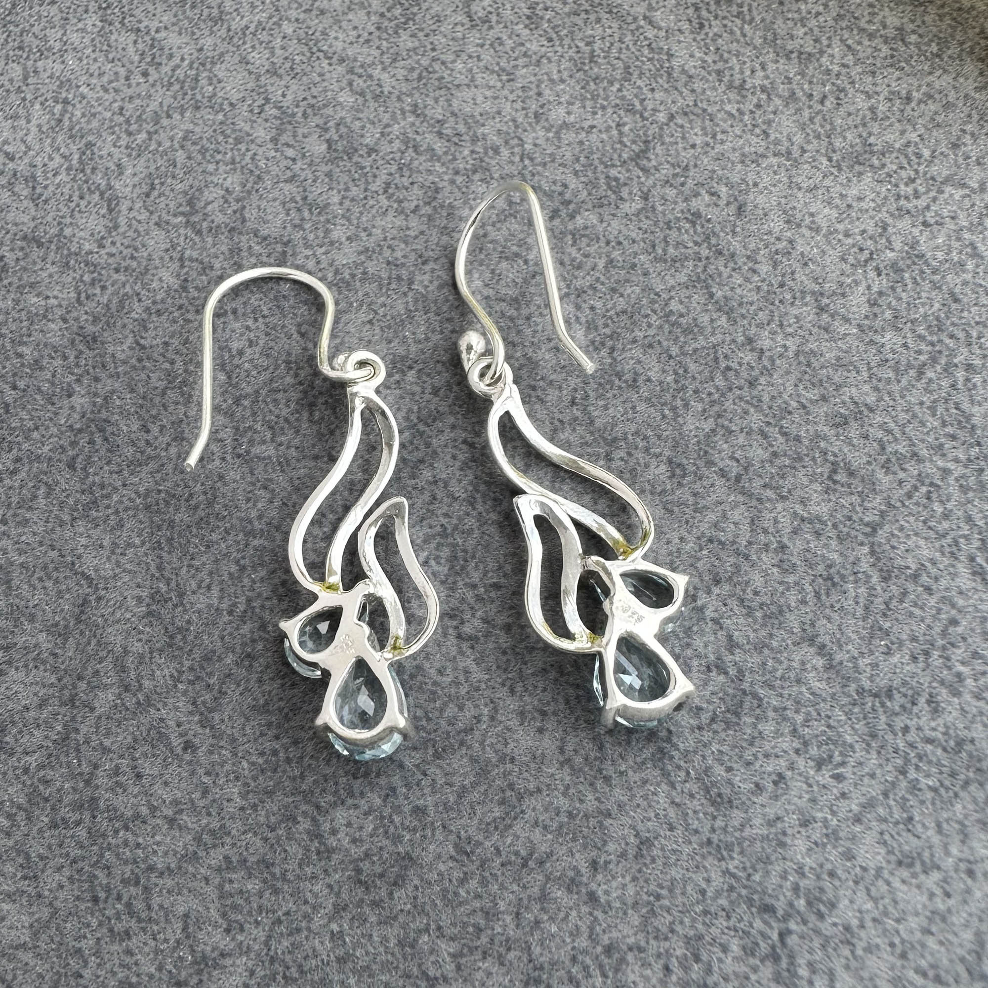 Blue Topaz Filigree Drops