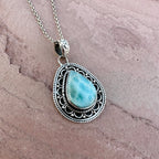 Antique Silver Coast Larimar Pendant