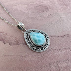 Antique Silver Coast Larimar Pendant
