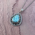 Antique Silver Coast Larimar Pendant