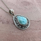 Antique Silver Coast Larimar Pendant