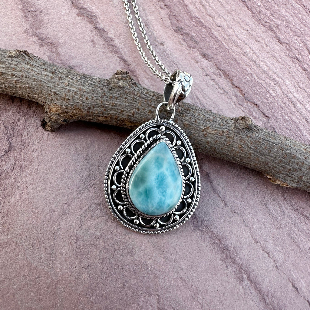 Antique Silver Coast Larimar Pendant
