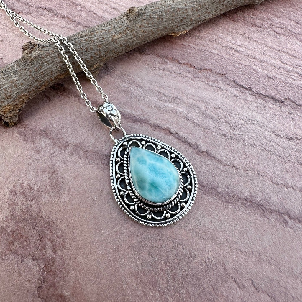 Antique Silver Coast Larimar Pendant