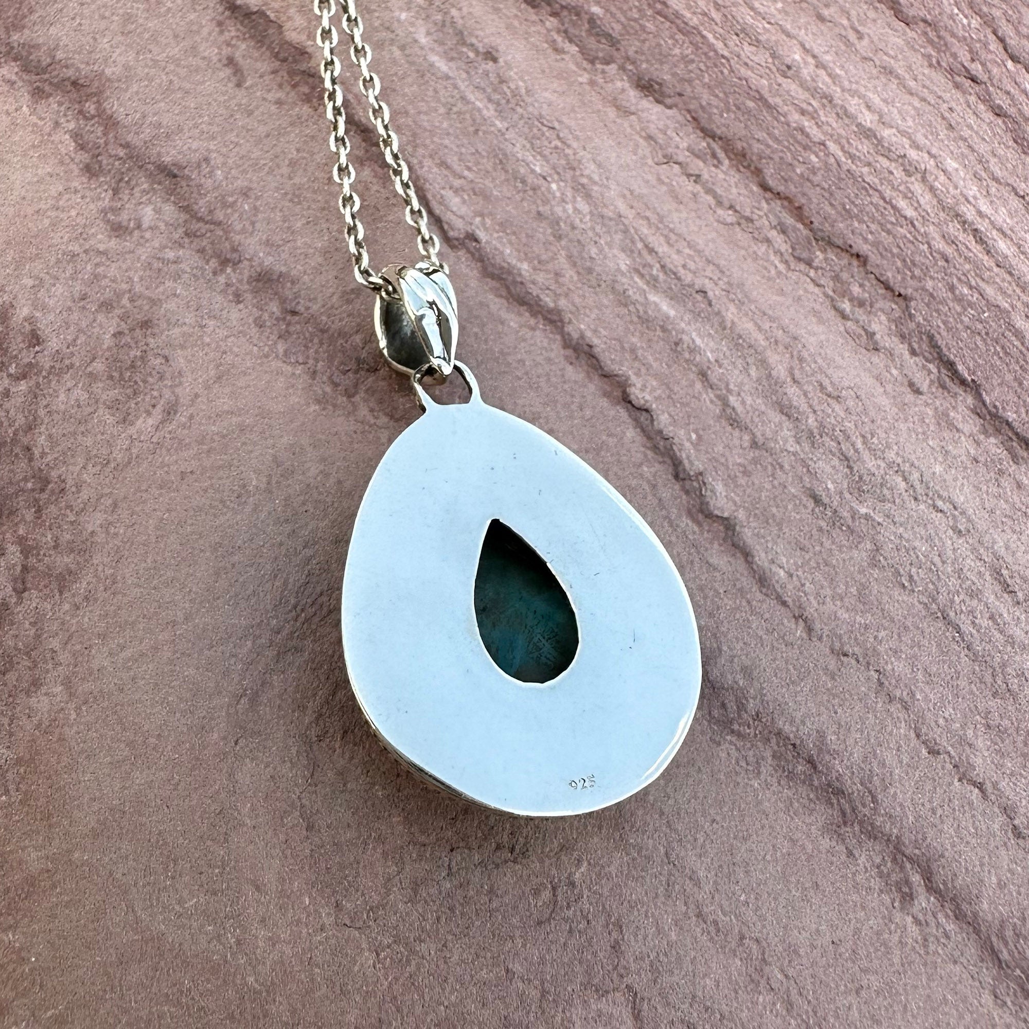 Antique Silver Coast Larimar Pendant