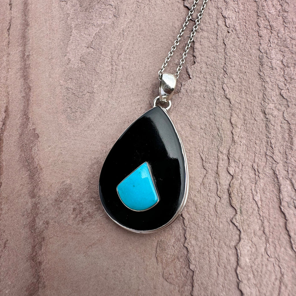 Moonlit Onyx Turquoise Pendant