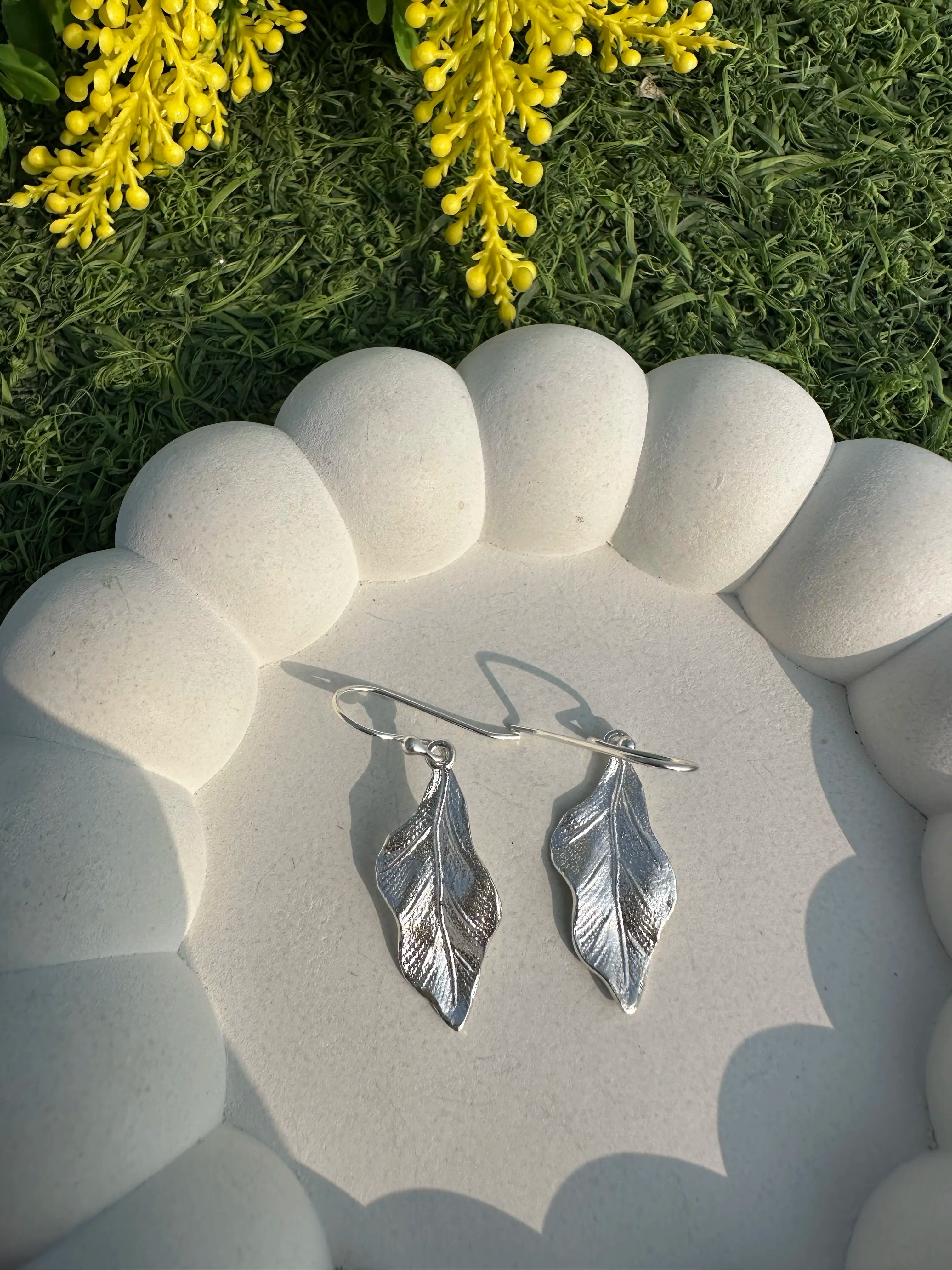 Leaf Earrings- Minimalist Nature-Inspired Dangle Jewelry