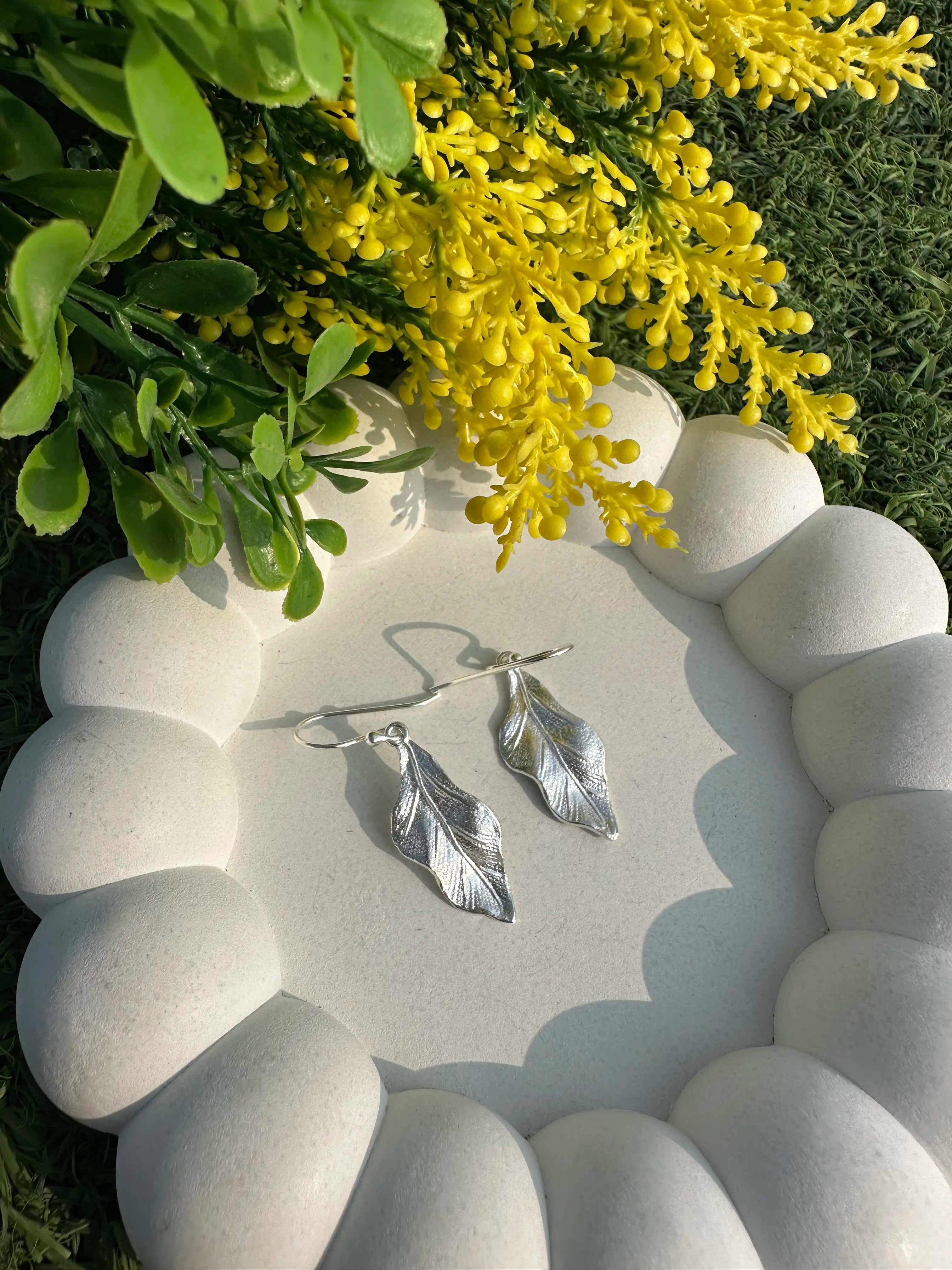 Leaf Earrings- Minimalist Nature-Inspired Dangle Jewelry
