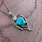 Silver Vine Turquoise Pendant