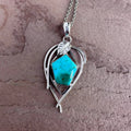 Silver Vine Turquoise Pendant