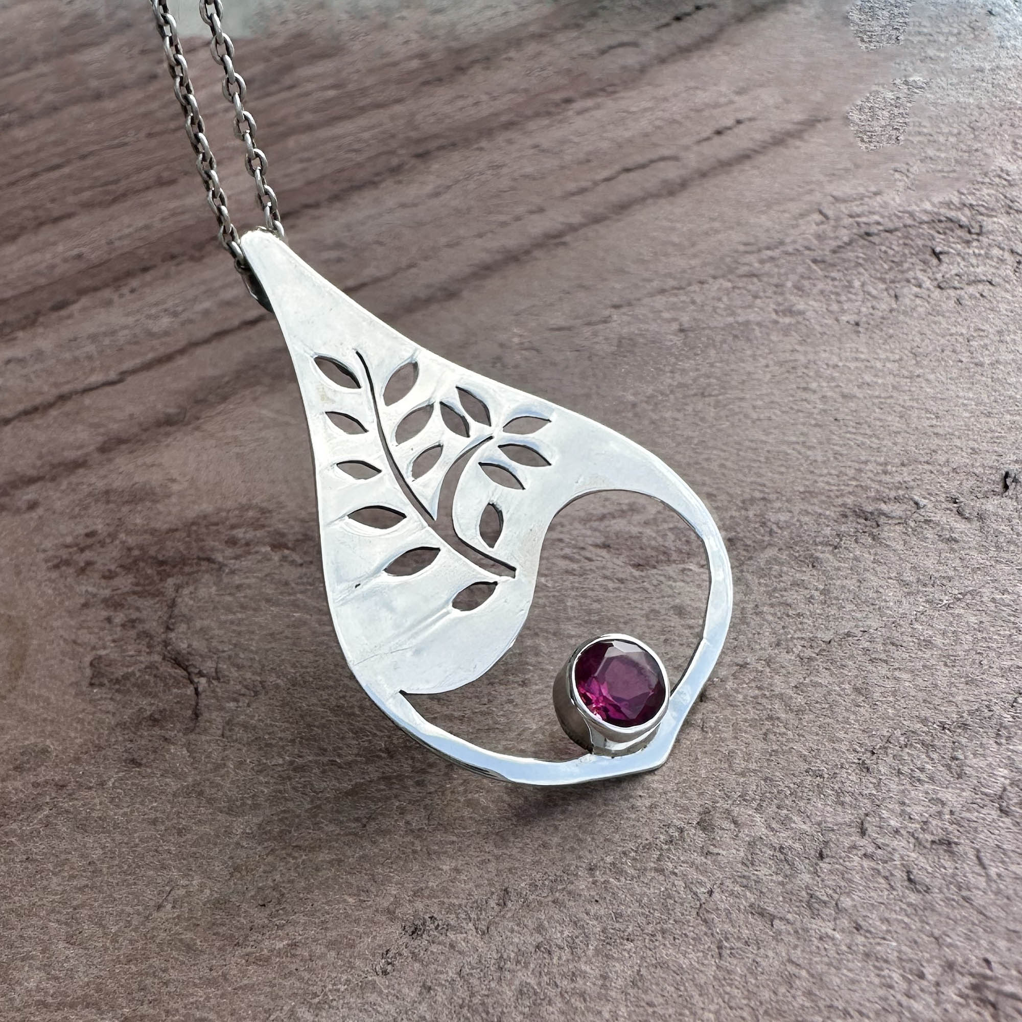 The Garnet Tree Pendant