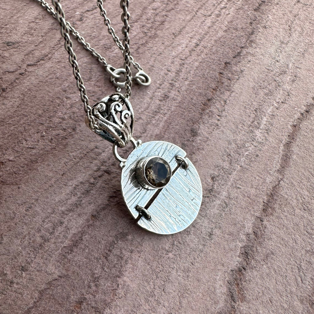 Smokey Quartz Hinged Kinetic Pendant