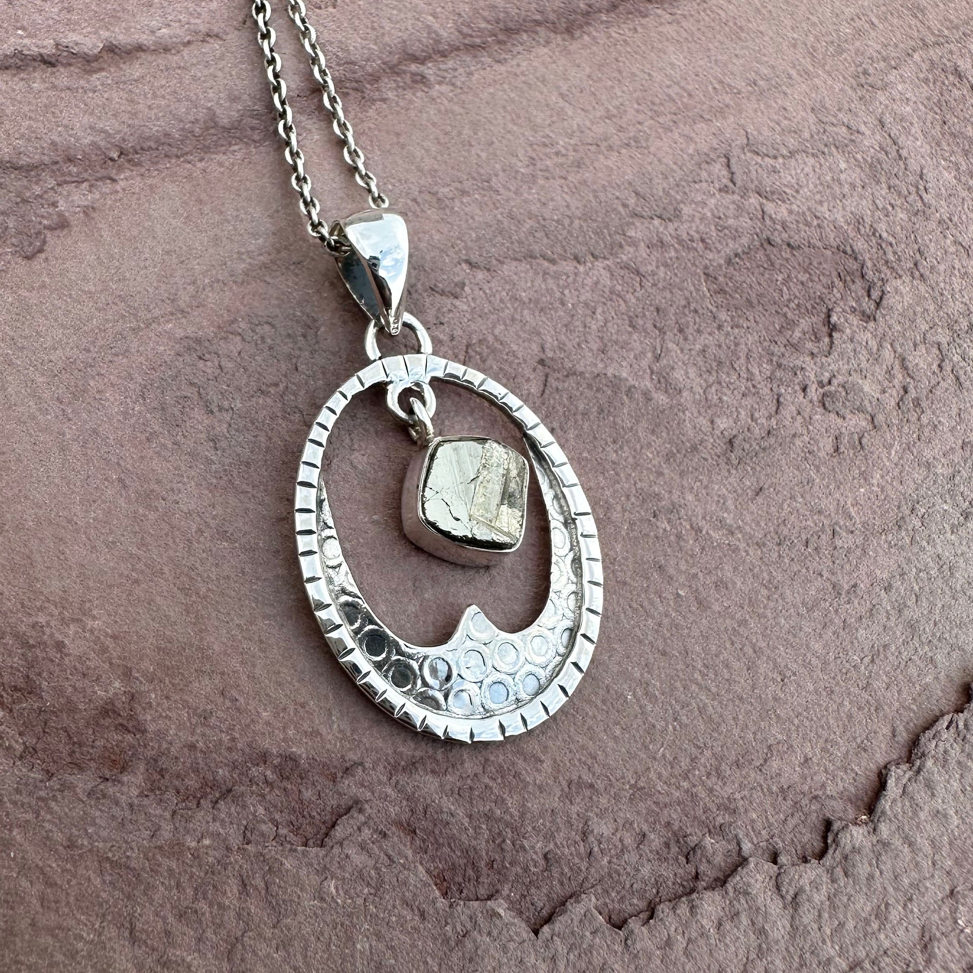 Raw Pyrite Lunar Crest Necklace