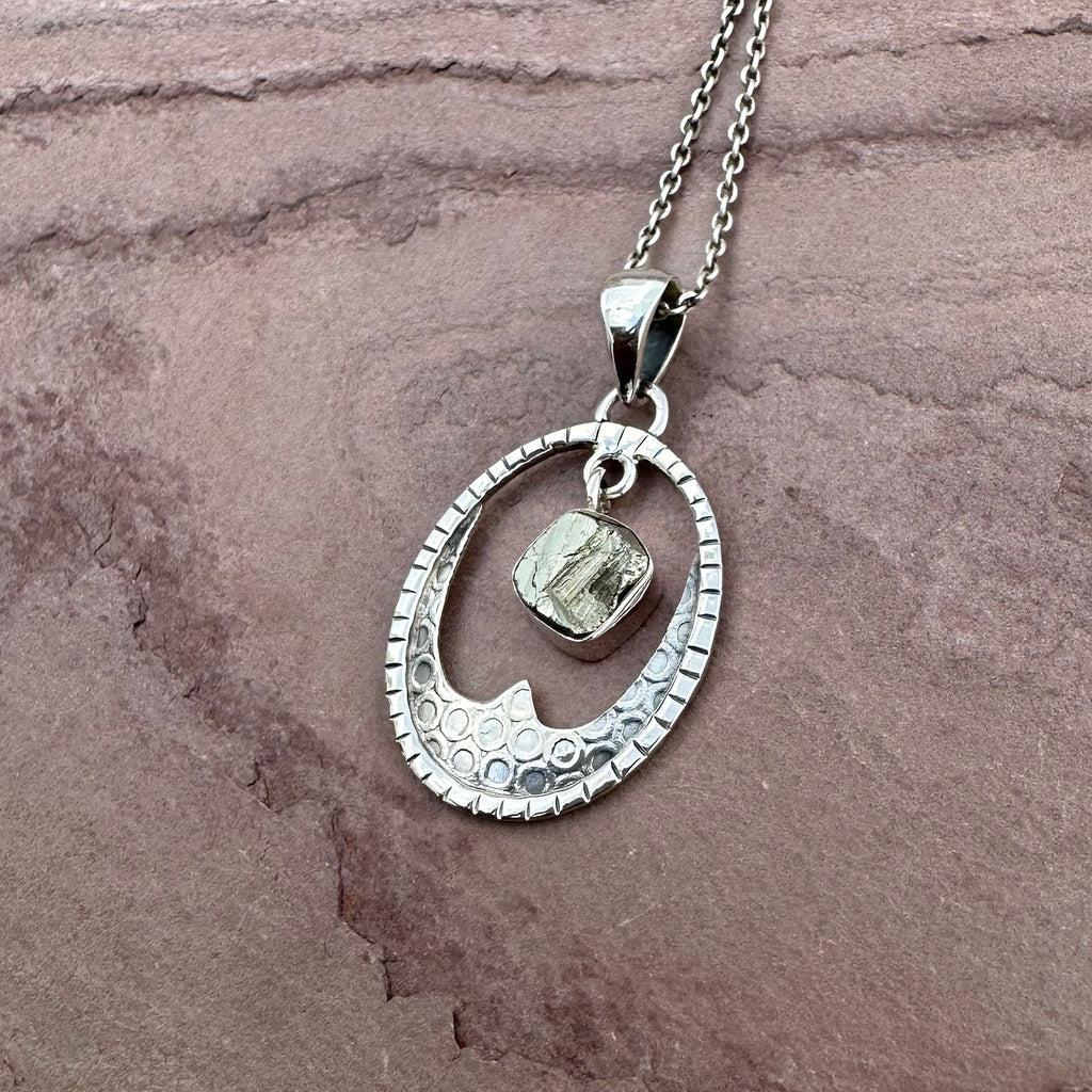 Raw Pyrite Lunar Crest Necklace