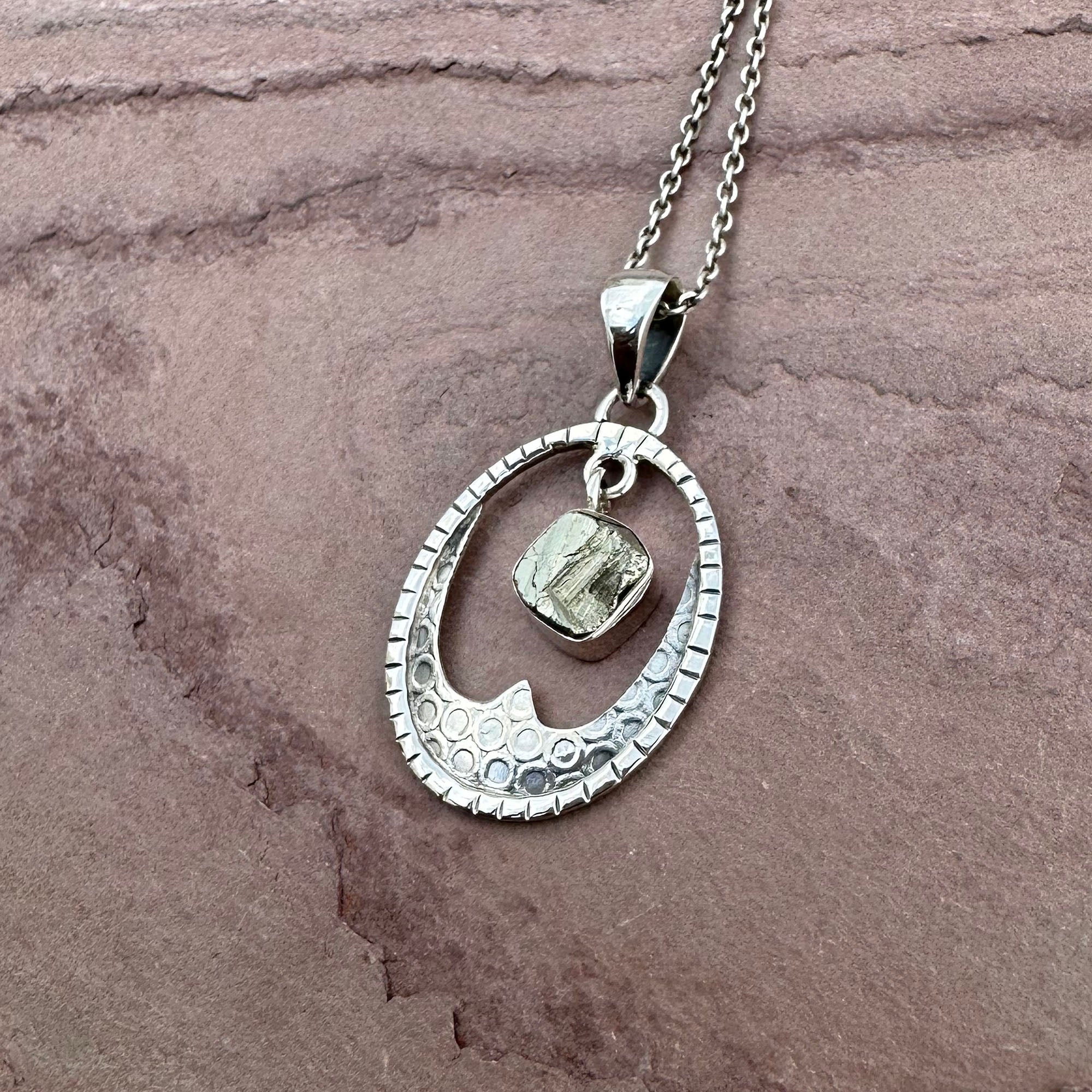 Raw Pyrite Lunar Crest Necklace