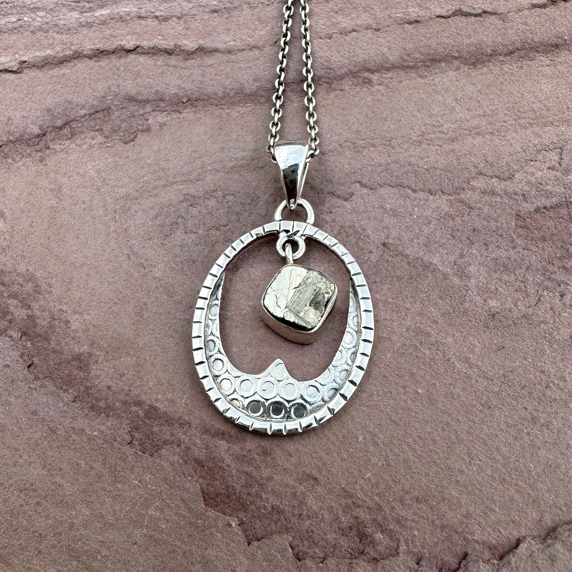 Raw Pyrite Lunar Crest Necklace