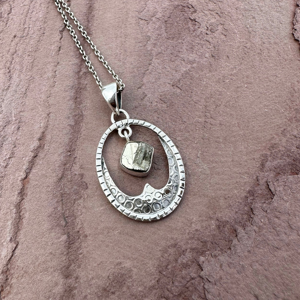 Raw Pyrite Lunar Crest Necklace