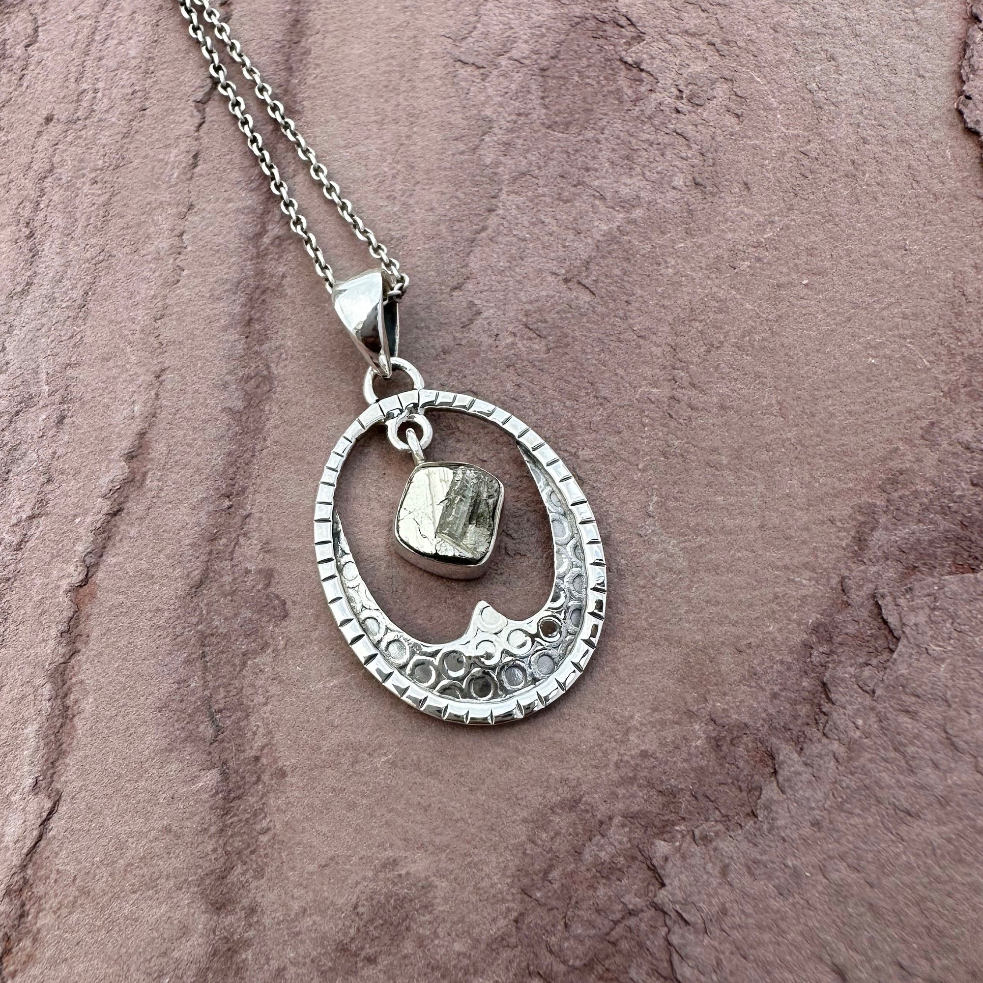 Raw Pyrite Lunar Crest Necklace