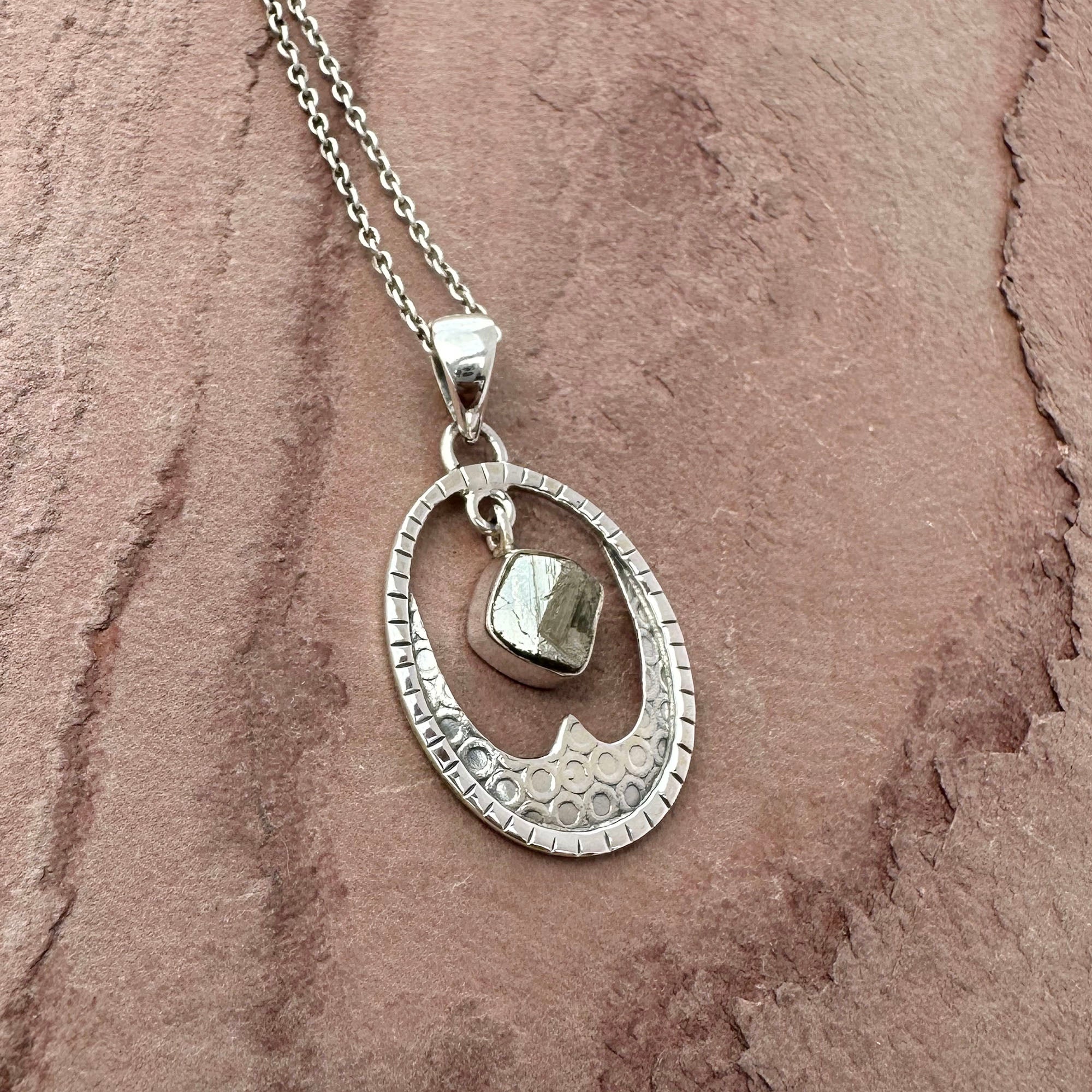 Raw Pyrite Lunar Crest Necklace