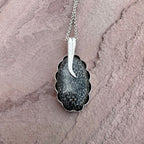 Artisan Black Fossil Coral Silver Pendant