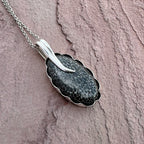 Artisan Black Fossil Coral Silver Pendant