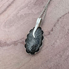 Artisan Black Fossil Coral Silver Pendant