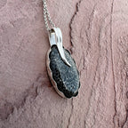 Artisan Black Fossil Coral Silver Pendant