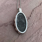 Artisan Black Fossil Coral Silver Pendant