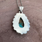 Vintage Turquoise Filigree Pendant Necklace