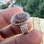 Spiral of Amber Ring| Handcrafted 925 Silver