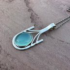Aqua Chalcedony Structural Pendant Necklace