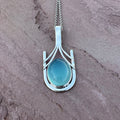 Aqua Chalcedony Structural Pendant Necklace