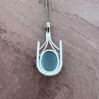 Aqua Chalcedony Structural Pendant Necklace