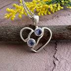 Amethyst Infinity Heart Pendant – Purple Birthstone Necklace