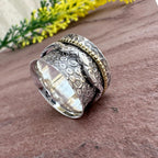 Boho 925 Sterling Silver Spinner Textured Ring – Beach & Travel Jewelry