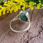 Authentic Larimar Oval Ring – Handcrafted 925 Sterling Silver